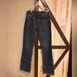 Wrangler Men's Flame Resistant 34x36 Deep Indigo Straight Jeans